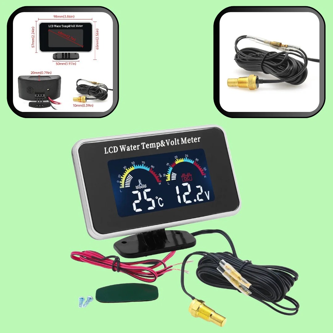 12V Car Interior And Exterior Thermometer, Car Digital LCD