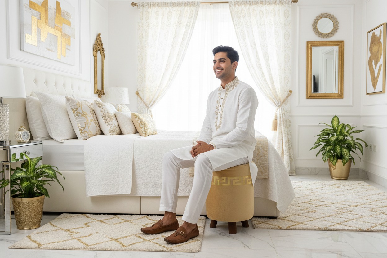 Elegant Traditional Style Velvet Upholstered Ottoman Stool with Geometric Pattern - Multiple Colors Available