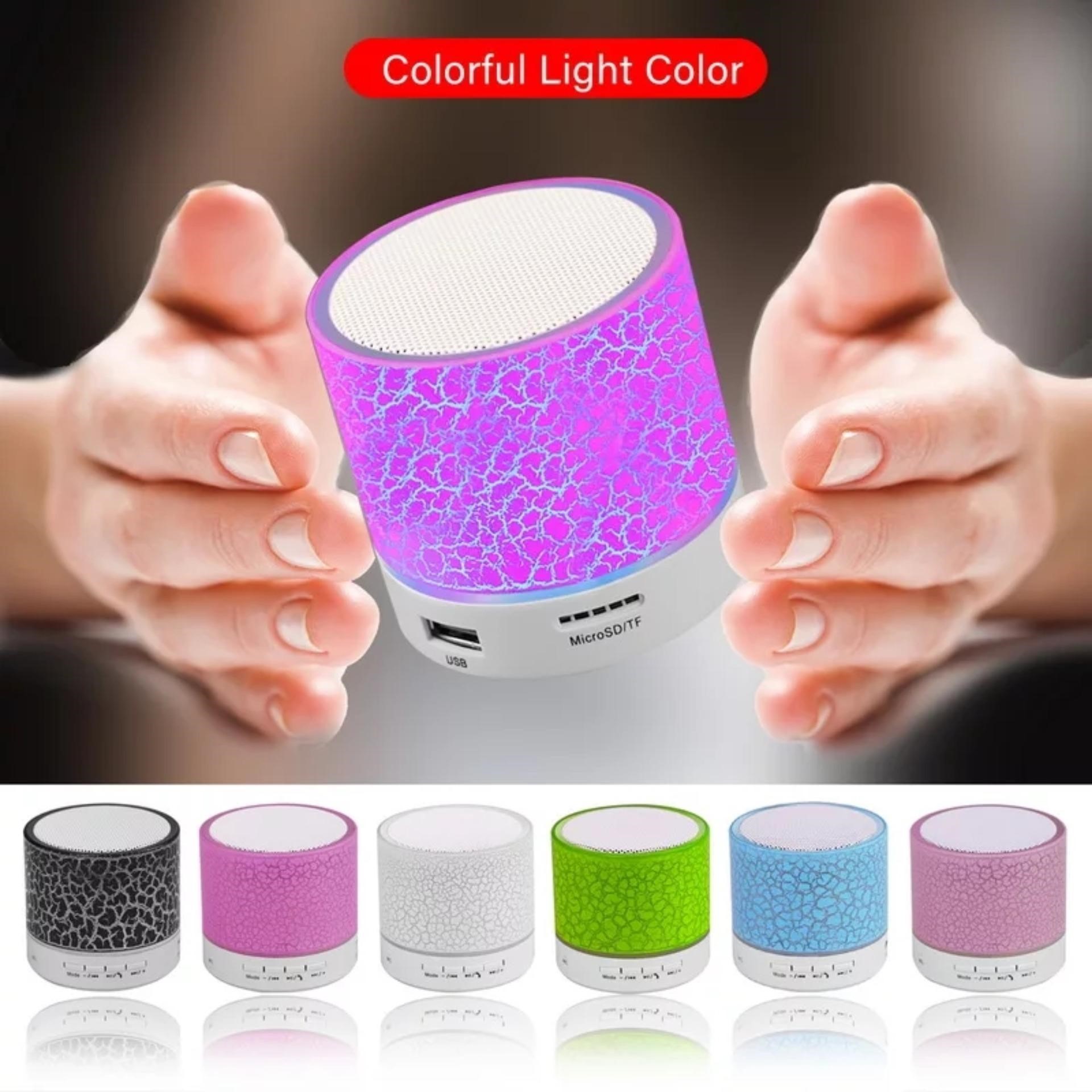 Wireless Mini Bluetooth Speaker with LED Light MP3 Player USB SD Card ...