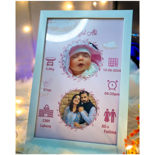 New Born Baby boy & new born Baby girl customize frame , customize gift for baby , Customize Frame with Black Frame, with Free shipping custom Frame