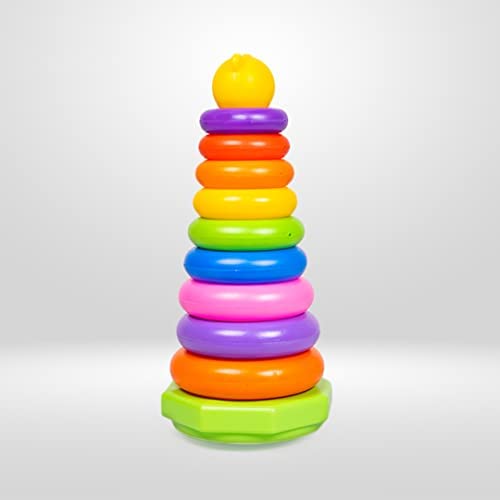 Rainbow Stacking Tower Colorful Rainbow Stacking Rings Tower for Babies Fun & Educational Children’s Toy