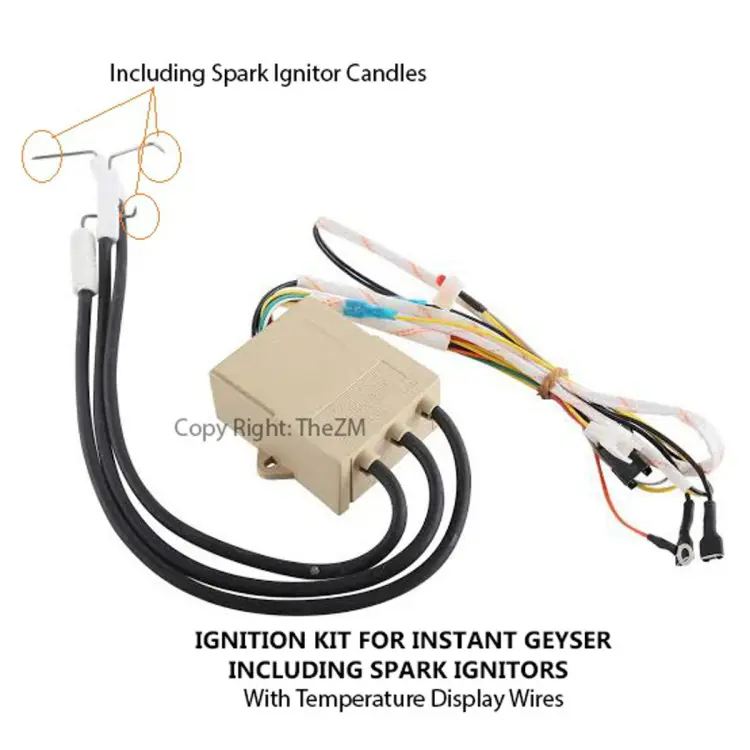 Ignition Kit for Instant Gas Geyser including Spark Ignitor Candles Water  Heater Replacement Parts