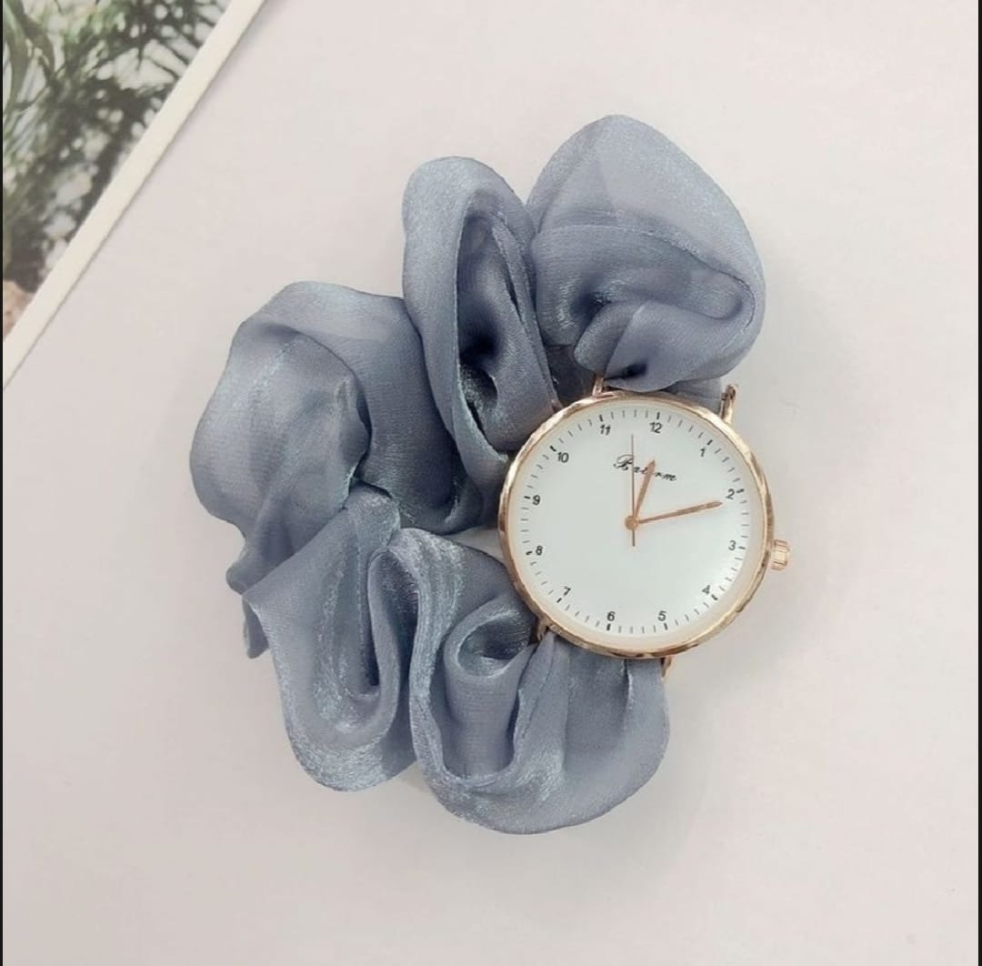 Scrunchies Watch For Girls & Women | Gift for Girls | New Korean Style Scrunchie Wrist Watches | Female Accessories | Pony Watch | Poni Watch |
