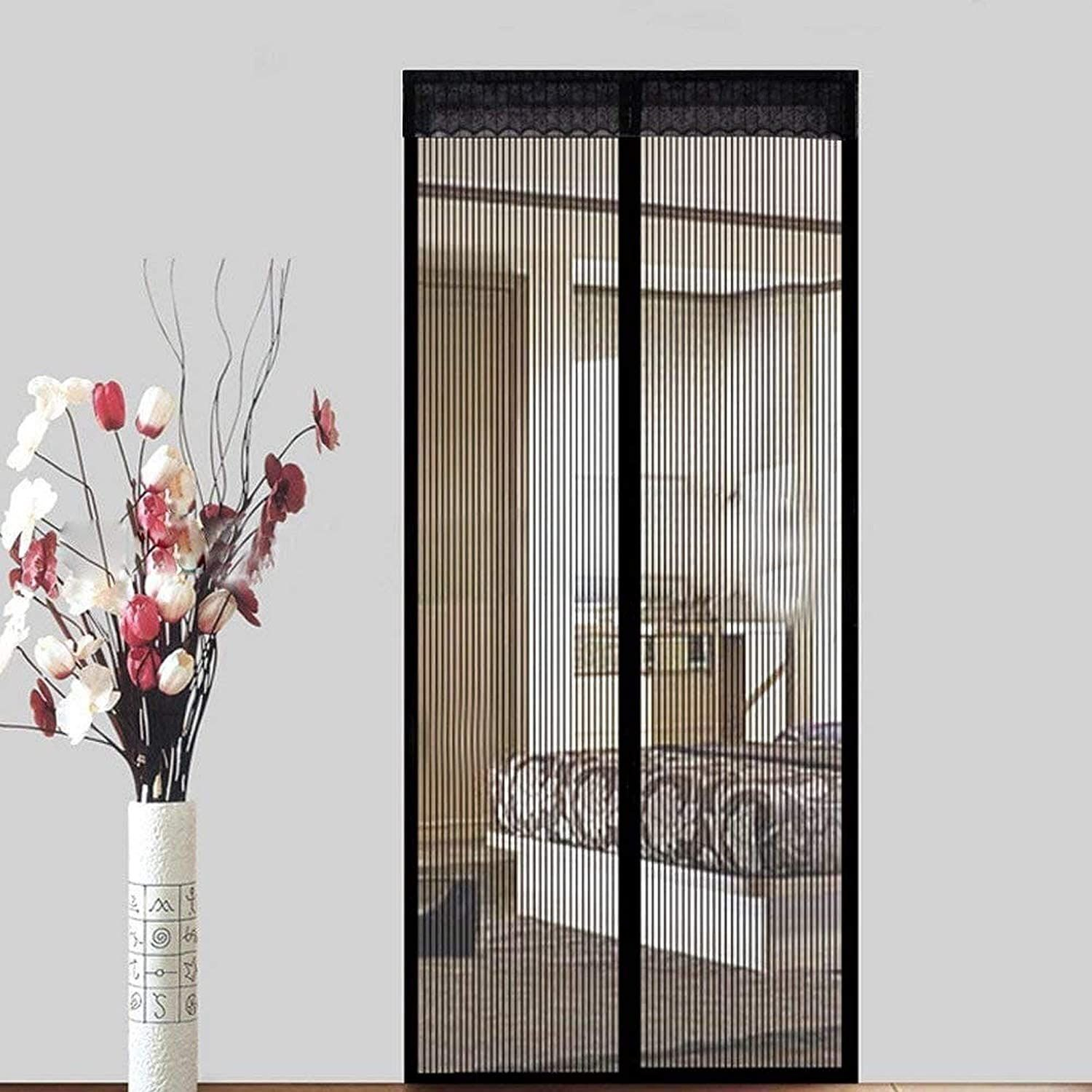 Cosizy - Anti Mosquito Net | Magnetic Mesh Curtain | Screen Door Curtain Net | Automatic Closing Door Mesh | Anti Insect Bug Fly Partition Striped Door Curtain