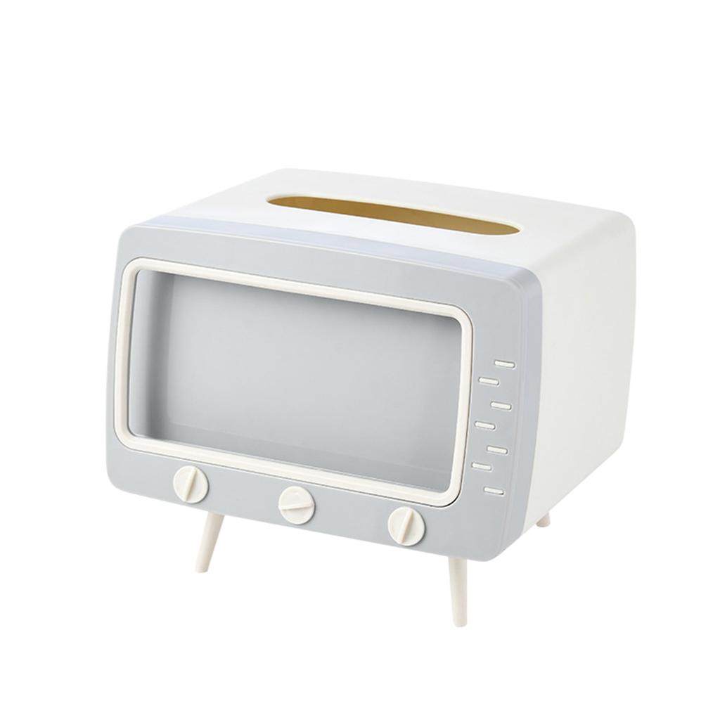 Tv Tissue Box + Mobile Phone Stand Desktop Tissue Napkin Holder Case