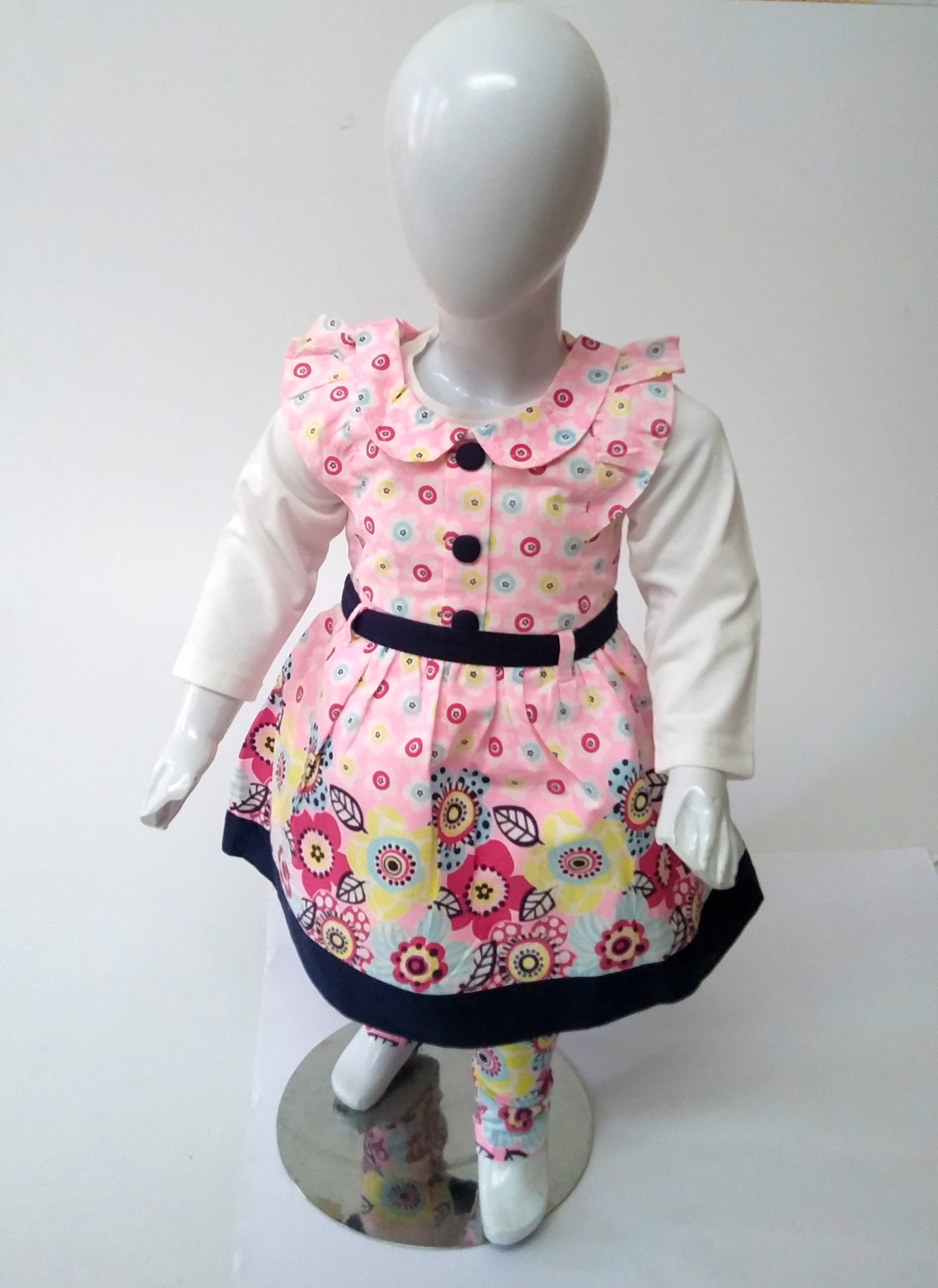 Baby Girl Full Sleeves Heavy Winter  Frock Khadar Stuff With Removable Jacket In Fleece Stuff main image 1