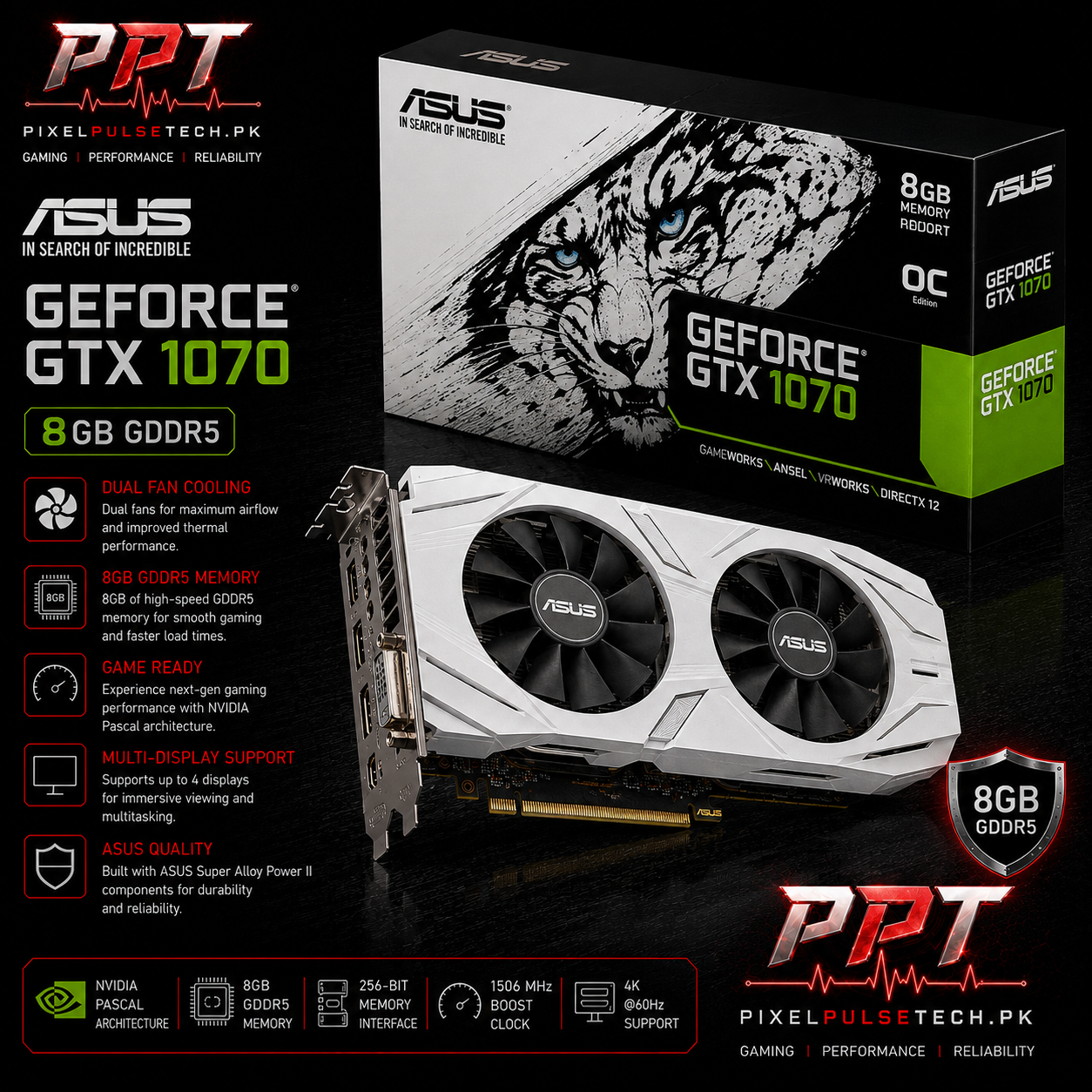 Gtx 1070 8GB GDDR5 256Bit Graphic Card– PixelsPulseTech.pk