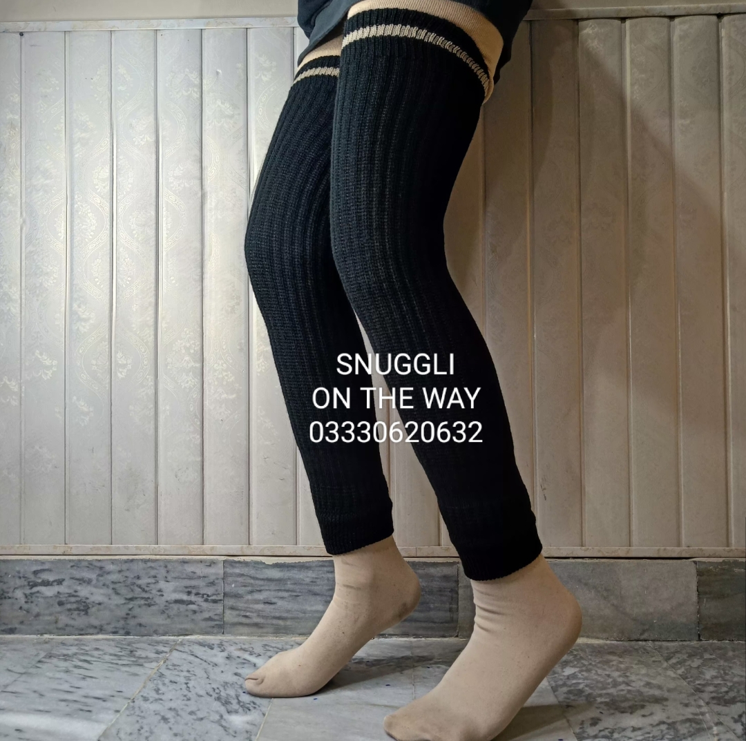 Women Ladies Winter Warm Leg Warmers Long Knit Knitted Crochet Socks  Leggings Kb