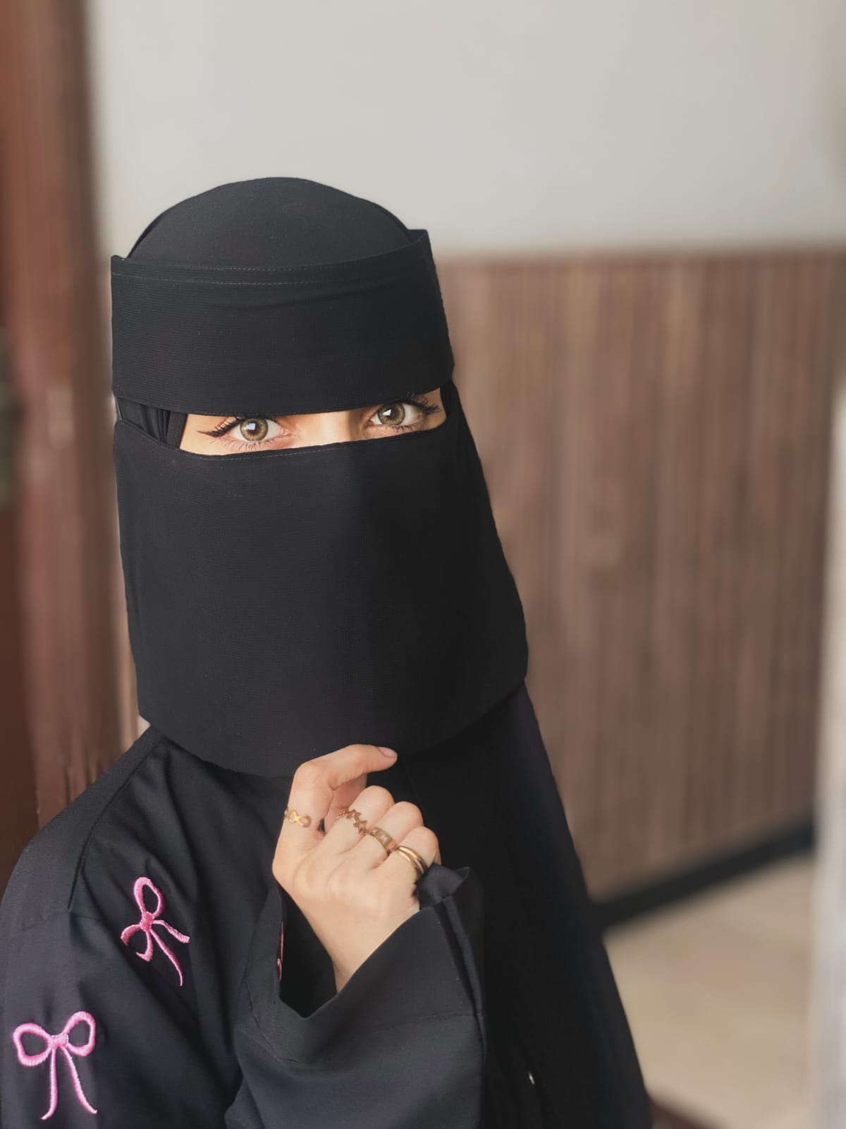 Short Length Forehead Saudi Niqab Ready-to-Wear Hijab, Extra Small, 7X11 High-Quality Lightweight Imported Chiffon and Georgette, Comfortable and Modest