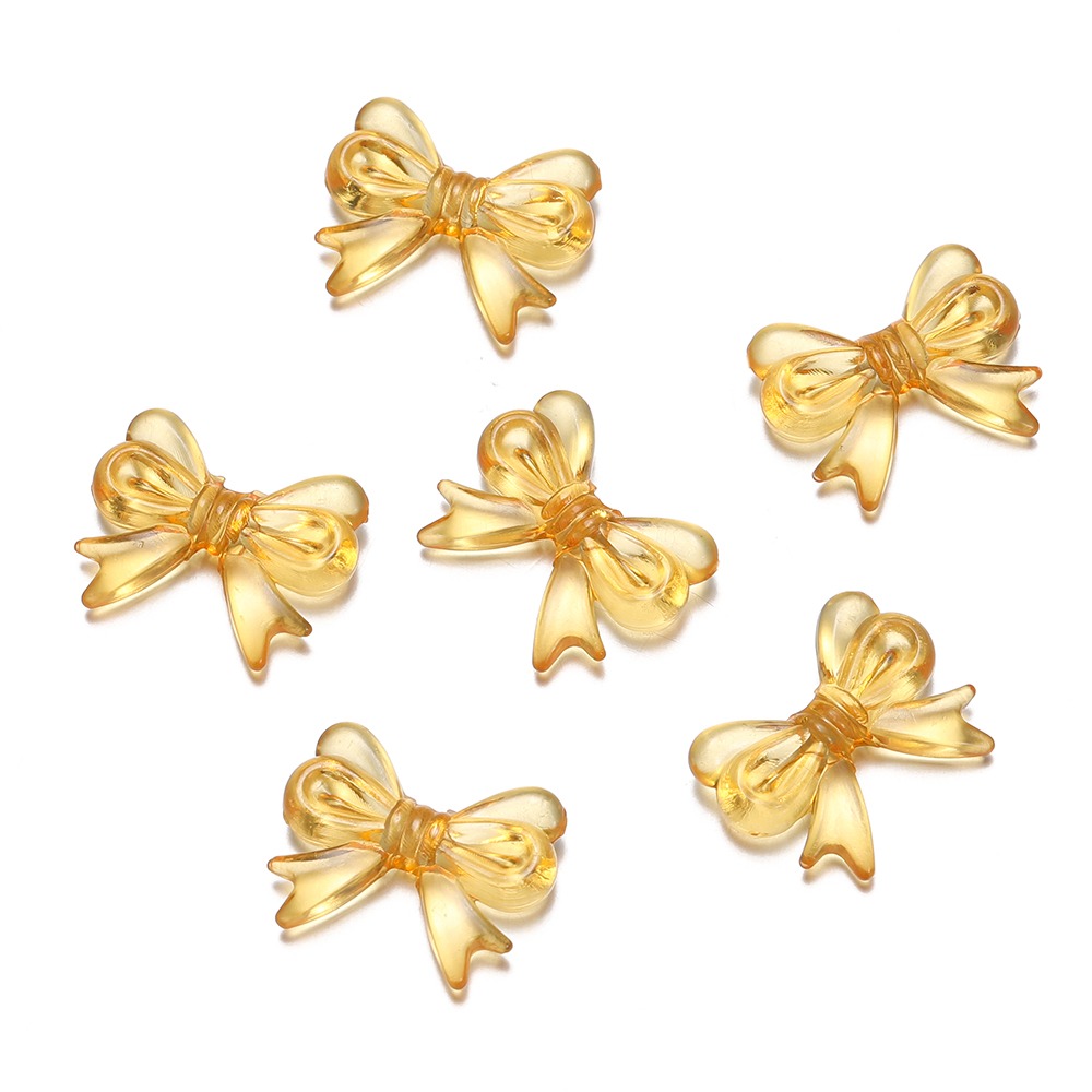 50/20pcs Acrylic Transparent Bow Beads 15×18mm | Cute Bow Charm for DIY Jewelry Making