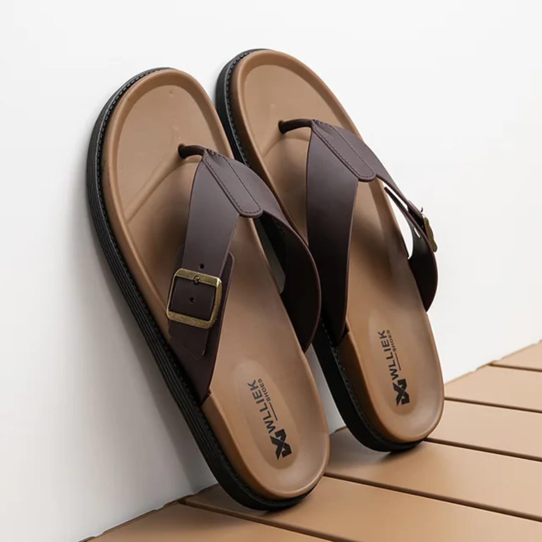 Slippers for Men Casual Flip Flops | Comfortable Soft Sole Men's Chappal | Non-Slip Summer Sandals | Lightweight Beach & Daily Wear Slippers Brown