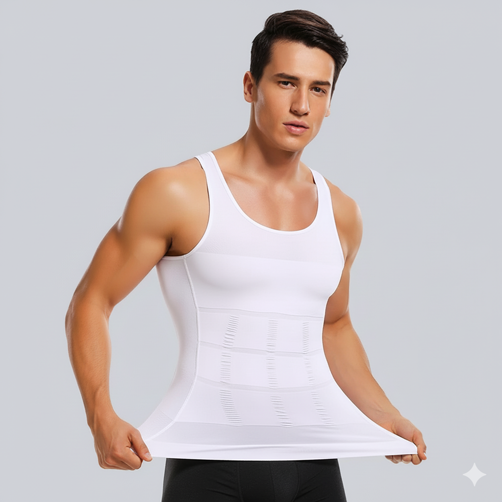 Men Body Shaper Slimming Vest – Hot Slim Fitness Compression Shirt for Belly Fat, Waist Slim & Chest Shape