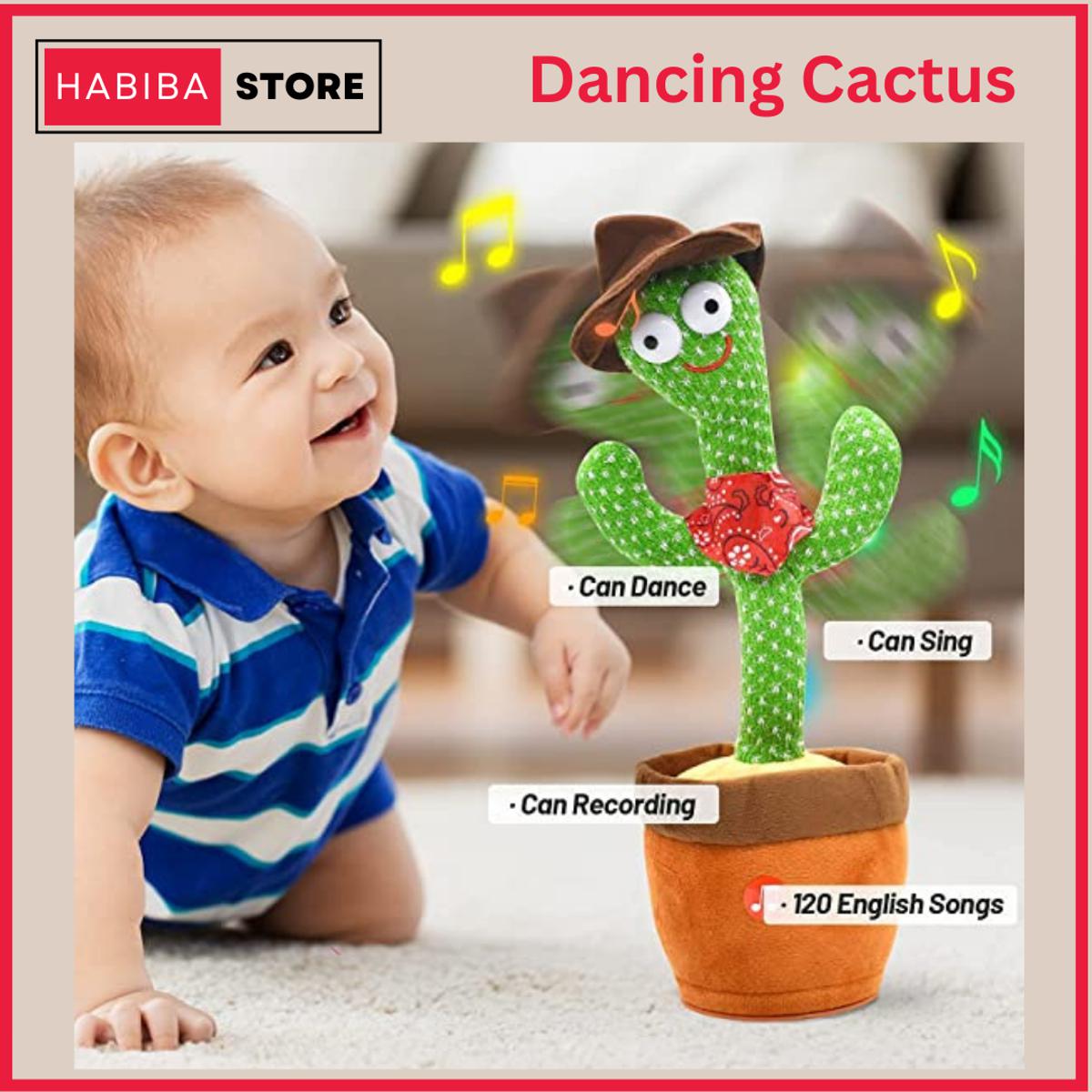 Dancing Cactus Toy without Recording - Rechargeable | Cell Operated Singing Plush Twisting Cactus Toy Education Toy Plush Toy with Songs for Kids