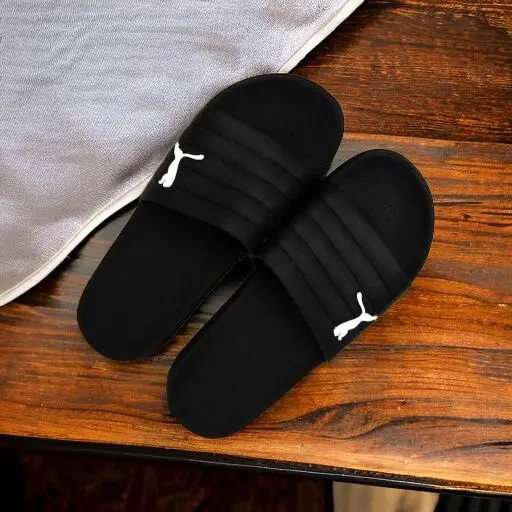 Slippers for Boys Summer High Quality Non-Slip PU Rubber New Arrival Lightweight Comfortable Beach Sandals Indoor & Outdoor Use Available in Black Color