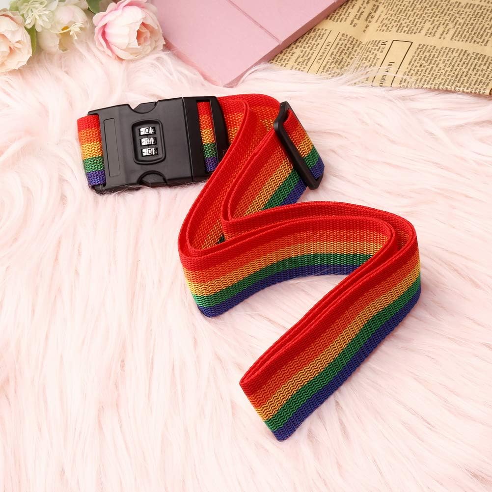 Suitcase Straps with Lock, Heavy Duty Personalised Luggage Straps, Adjustable Luggage Straps for Suitcases, Travel Cases