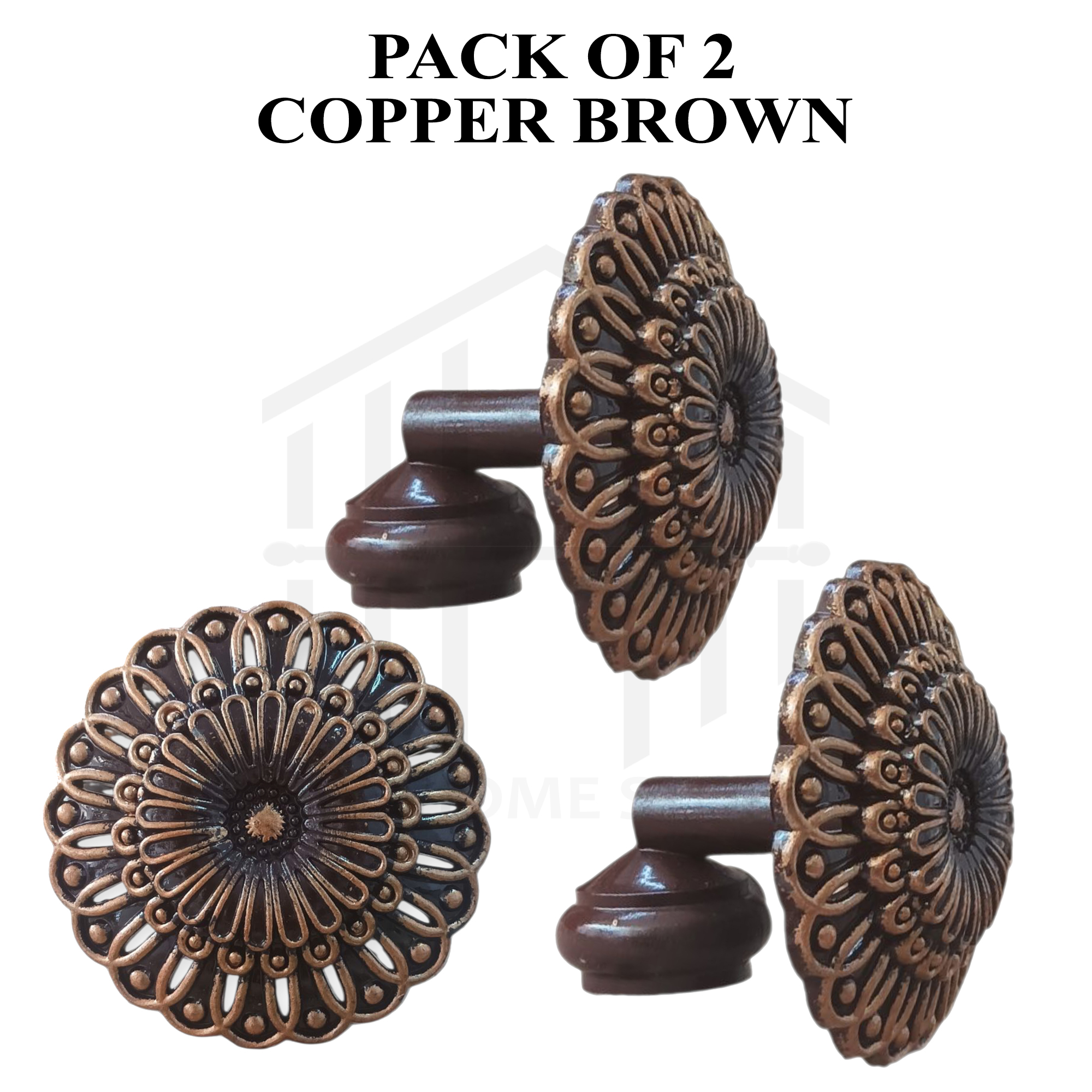 CURTAIN ROD END STOPPERS, PVC DURABLE FLOWER SHAPE DESIGN CURTAIN KNOBS, LIGHT WEIGHT CURTAIN END CAPS