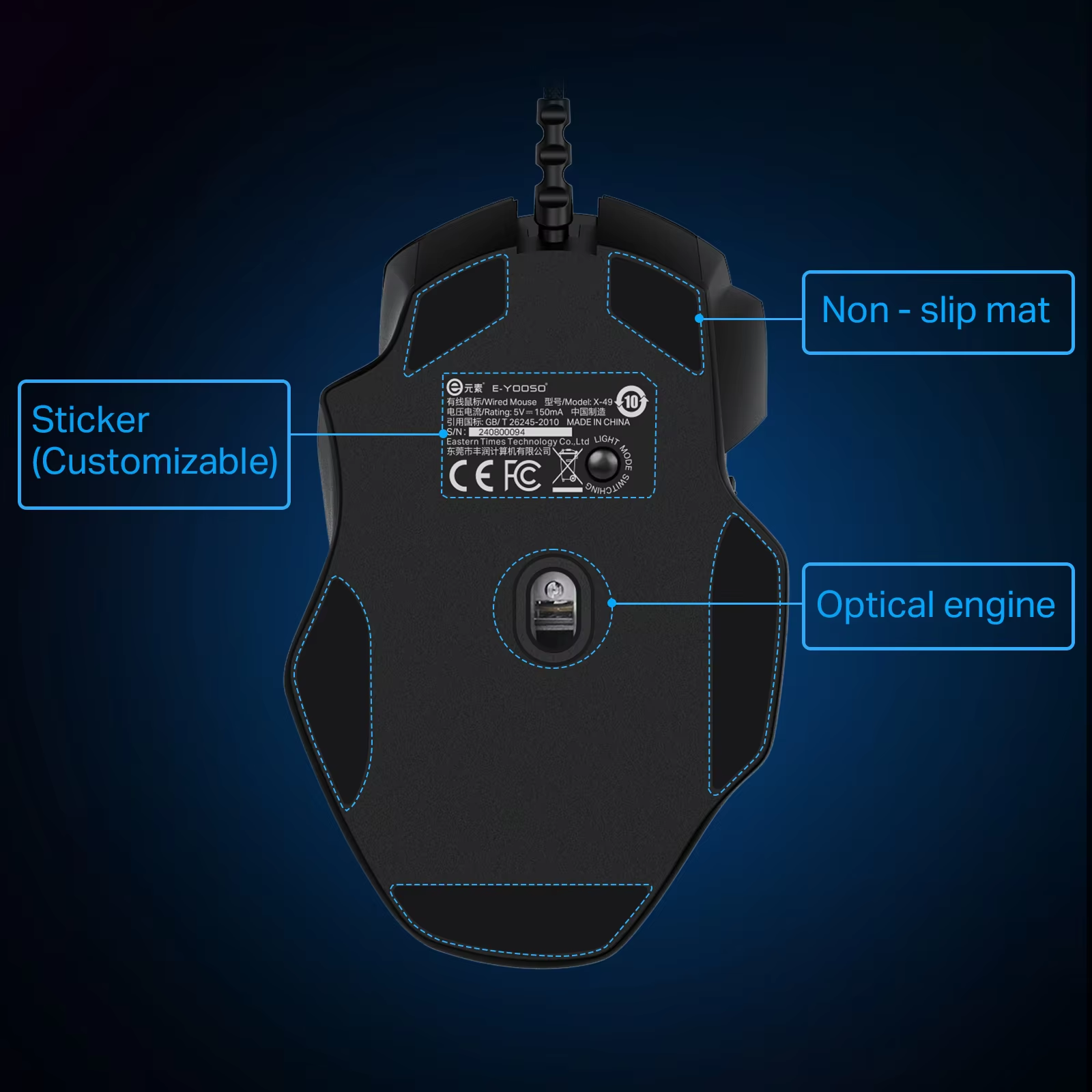 E-YOOSO X-49 Wired RGB Gaming Mouse 12400Dpi with 8 Programmable Buttons and Extra Fire Button Ergonomic Design 20 2d5b66dba0e5d6690a4b89dcad628a6d