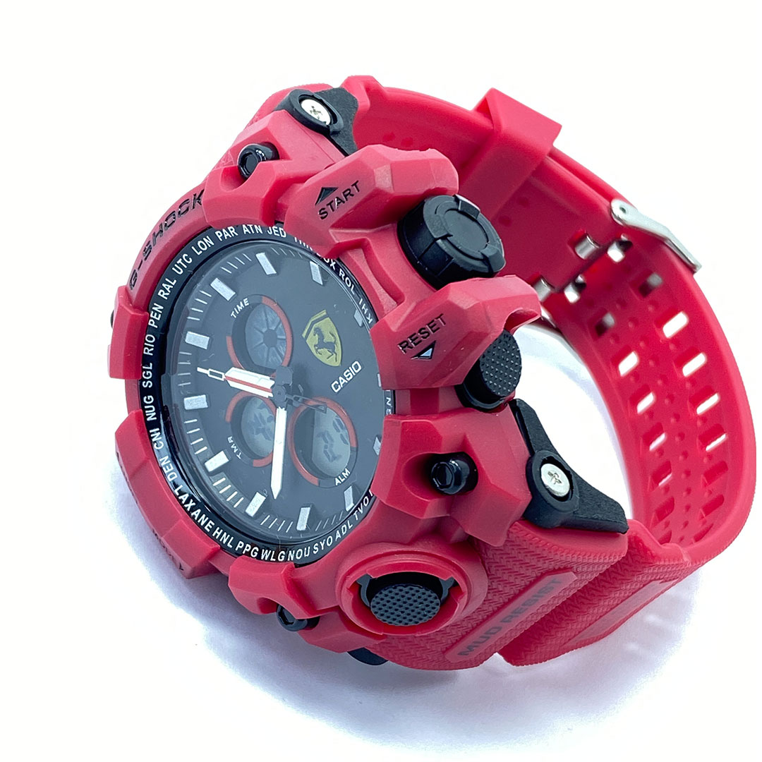 Anti-Magnetic Shock Absorbing Structure Dual Time Multifunctional Display Water Resistant Sports Watch