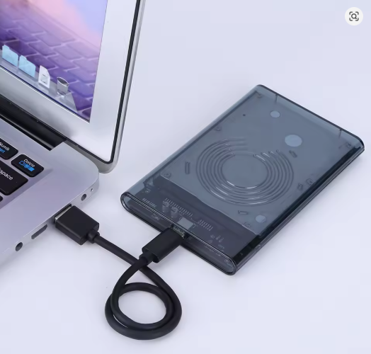 USB 3.0 Portable HDD SSD 2.5" Hardrive External Case ( Black & Transparent ) - 2.5" Hard Drive Case 5Gbps High Speed Fast Data Transfer (ONLY CASE)