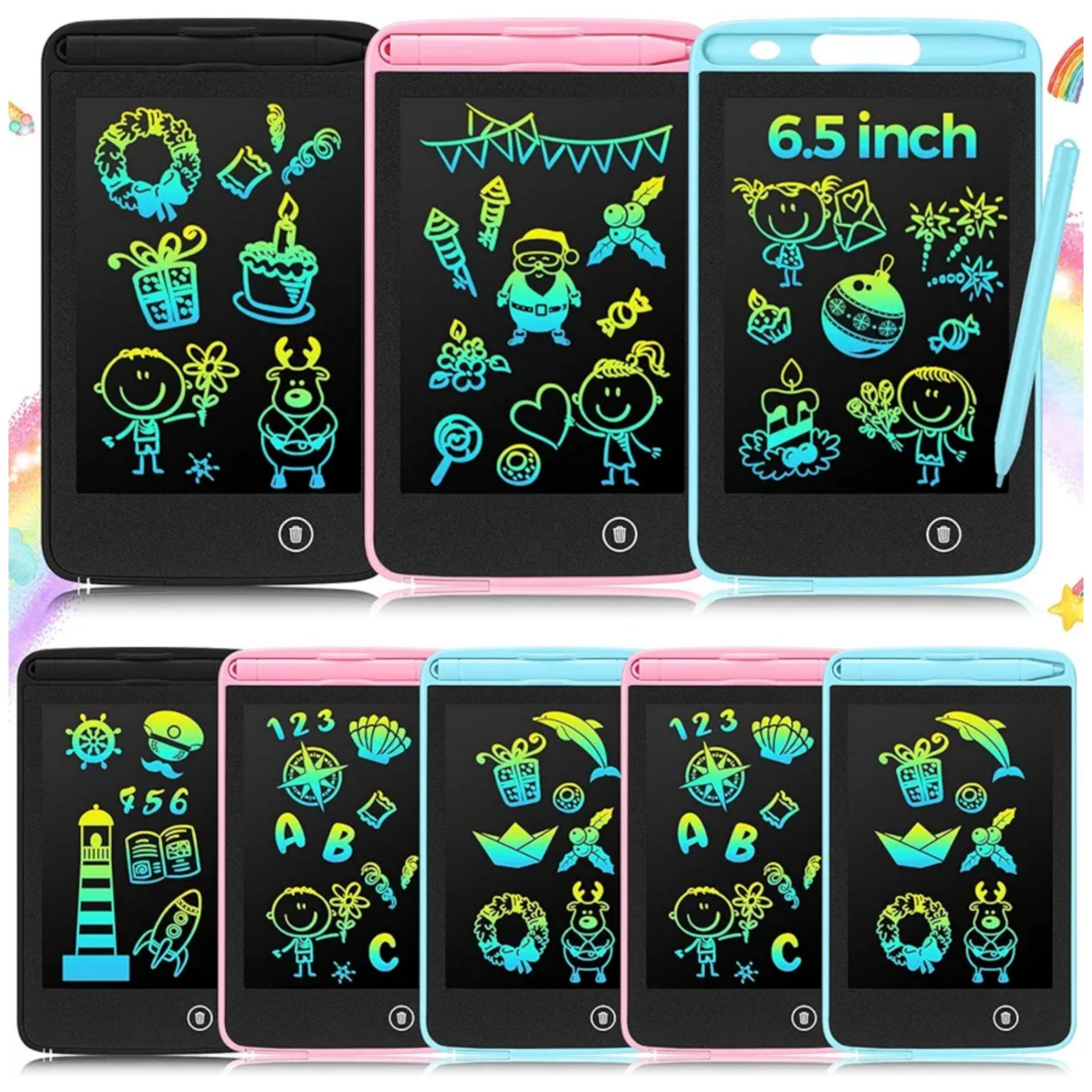 Hot Selling LCD Writing Tablet/Pad for Kids,8.5 inch Kids Doodle & Scribble Boards with Protect Cover, Educational Toys, Erasable E-Writer Digital Drawing Board Toddler Toys Kids Drawing Pad Best Gift for Kids-Multi-color