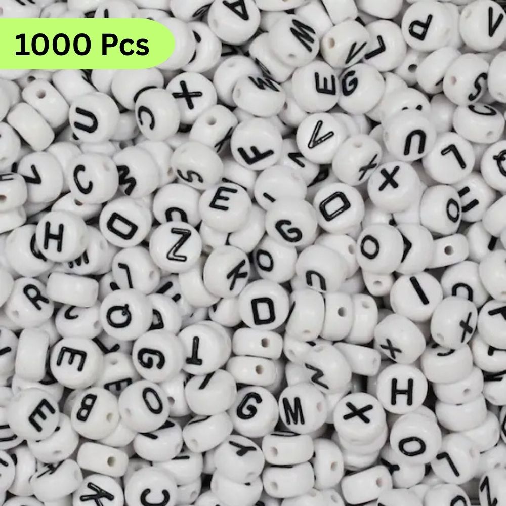 26/50/100/150/500 letters jewelry making alphabets Mix alphabets round beads ideal for arts and crafts jewelry making and bracelets jewelry making accessories jewelry making kit Alphabet Beads Flat Round White Letter Beads By - SAMS Collection