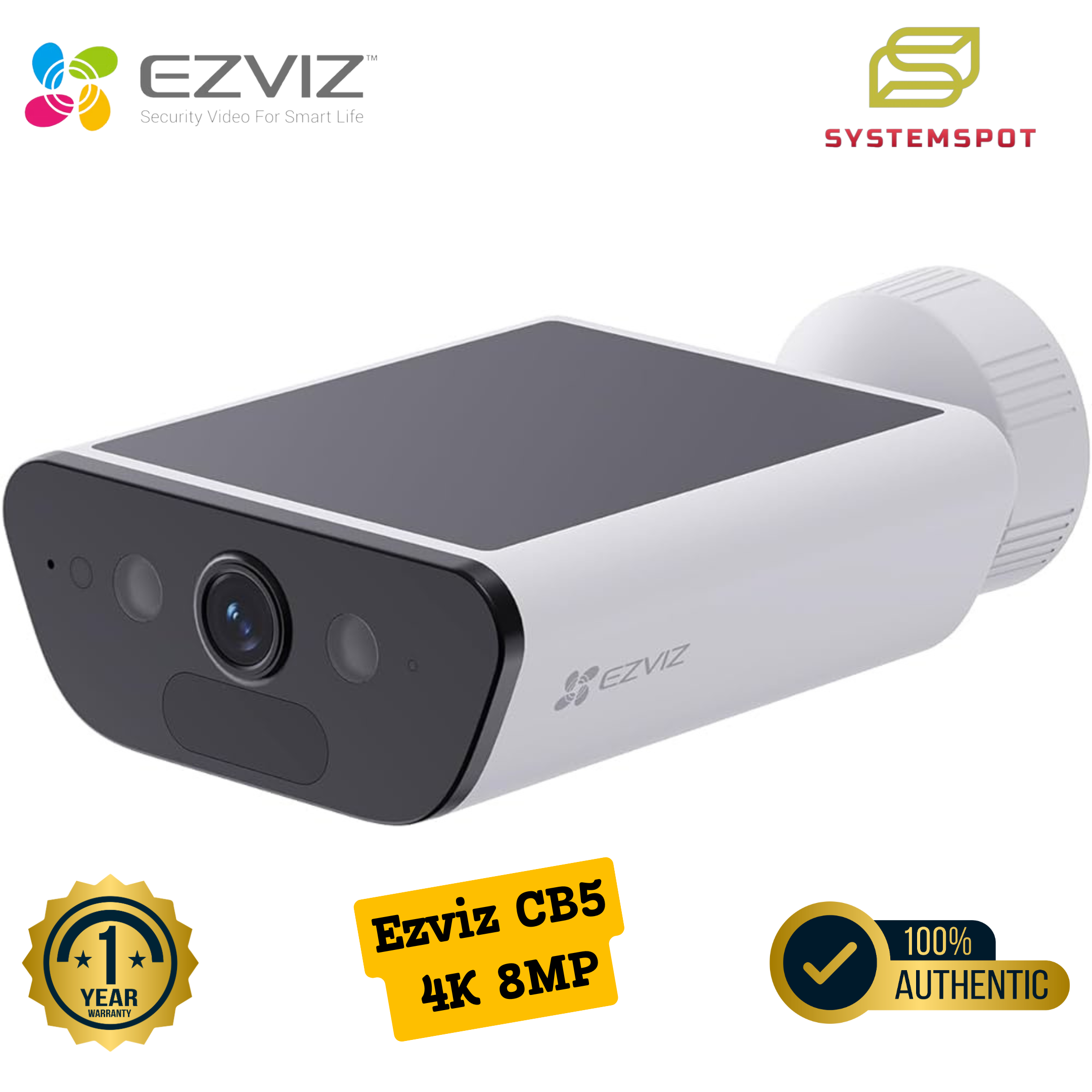 EZVIZ CB5 8MP 4K Solar Security Camera Outdoor Wireless 2-IN-1