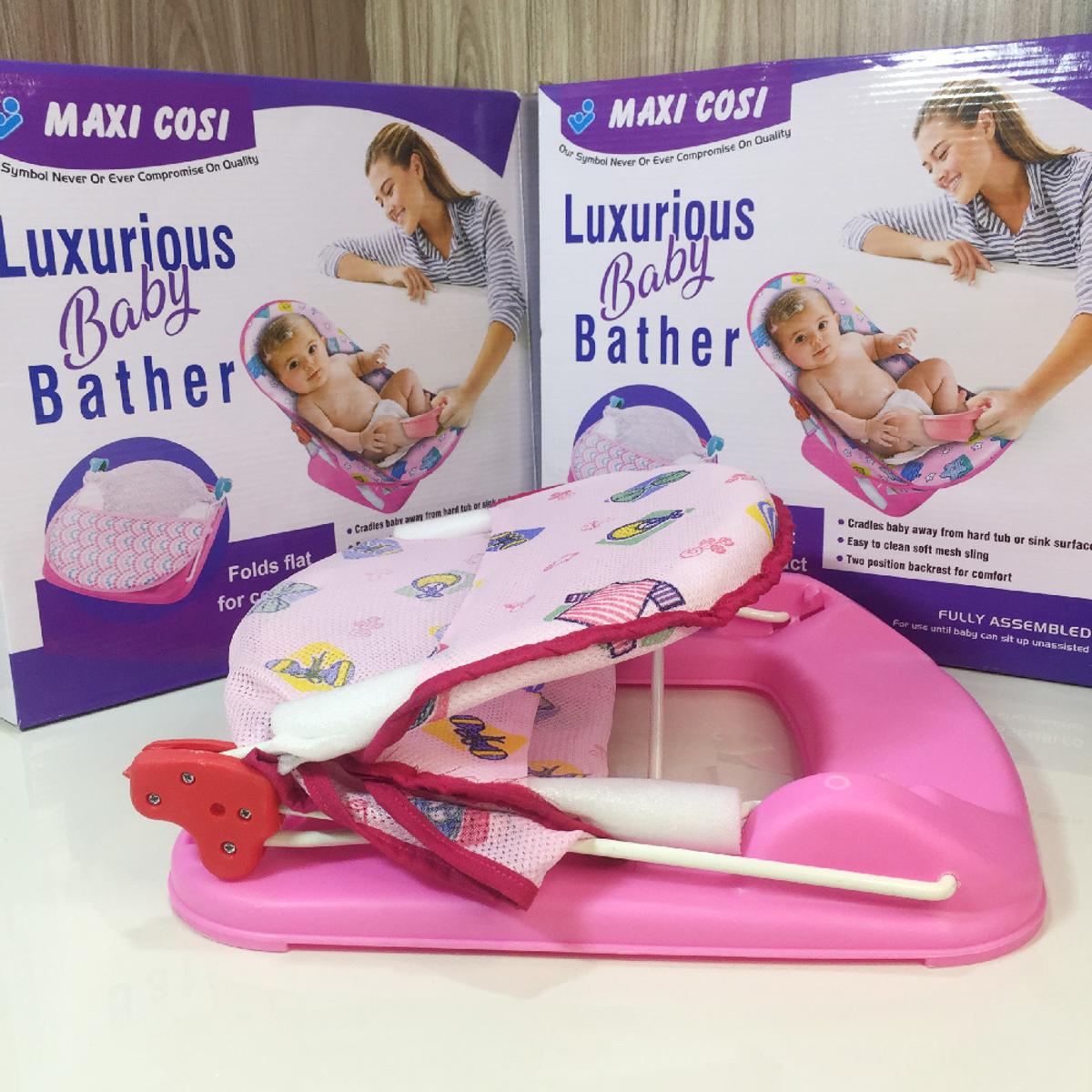 Luxurious Baby Bather Bath Seat without Head Pillow Foldable Portable For Newborn Born Babies to 1 Year
