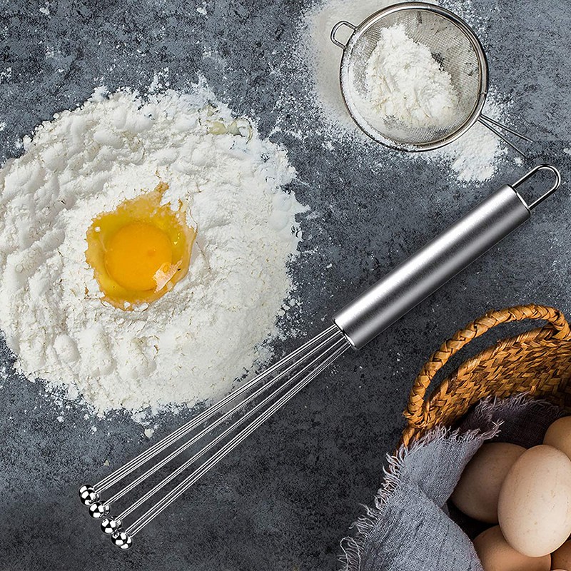 1 Pcs Stainless Steel Ball Whisk Wire Egg Whisk Set Suitable For Kitchen Cooking, Stirring, Whisking, Beating 24 1 Pcs Stainless Steel Ball Whisk Wire Egg Whisk Set Suitable For Kitchen Cooking, Stirring, Whisking, Beating