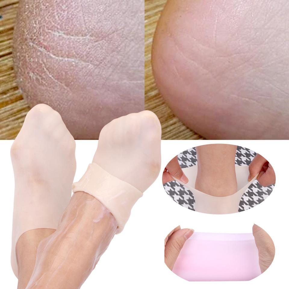 Silicone Gel Moisturizing Sock Prevent Foot Heel Crack Shoes