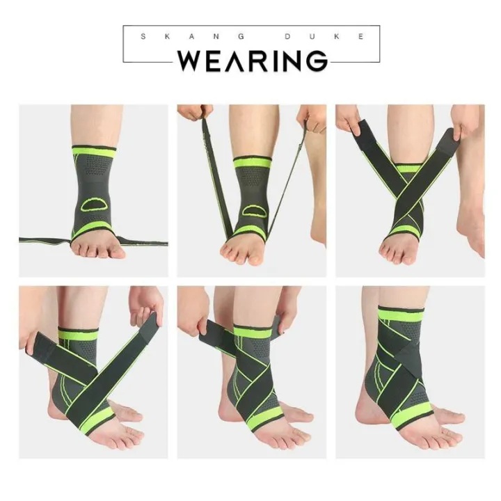 1 Pc Adjustable Compression Ankle Brace Breathable Support For Sports Exercise Fitness Men And Women
