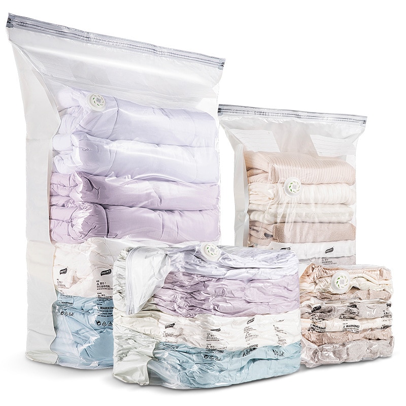 No Need Pump Vacuum Bags Large Plastic Storage Bags For Storing Clothes  Blankets