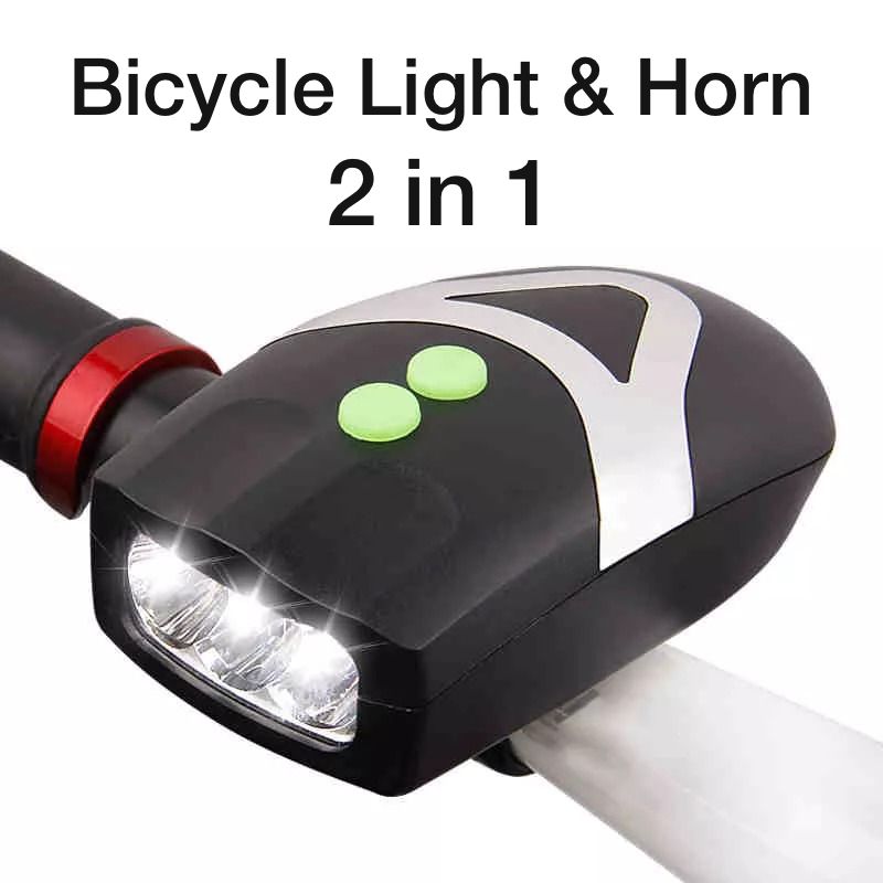 Bike Bits Bazaar Strauss Bicycle LED Headlight with Horn Horn Lamp