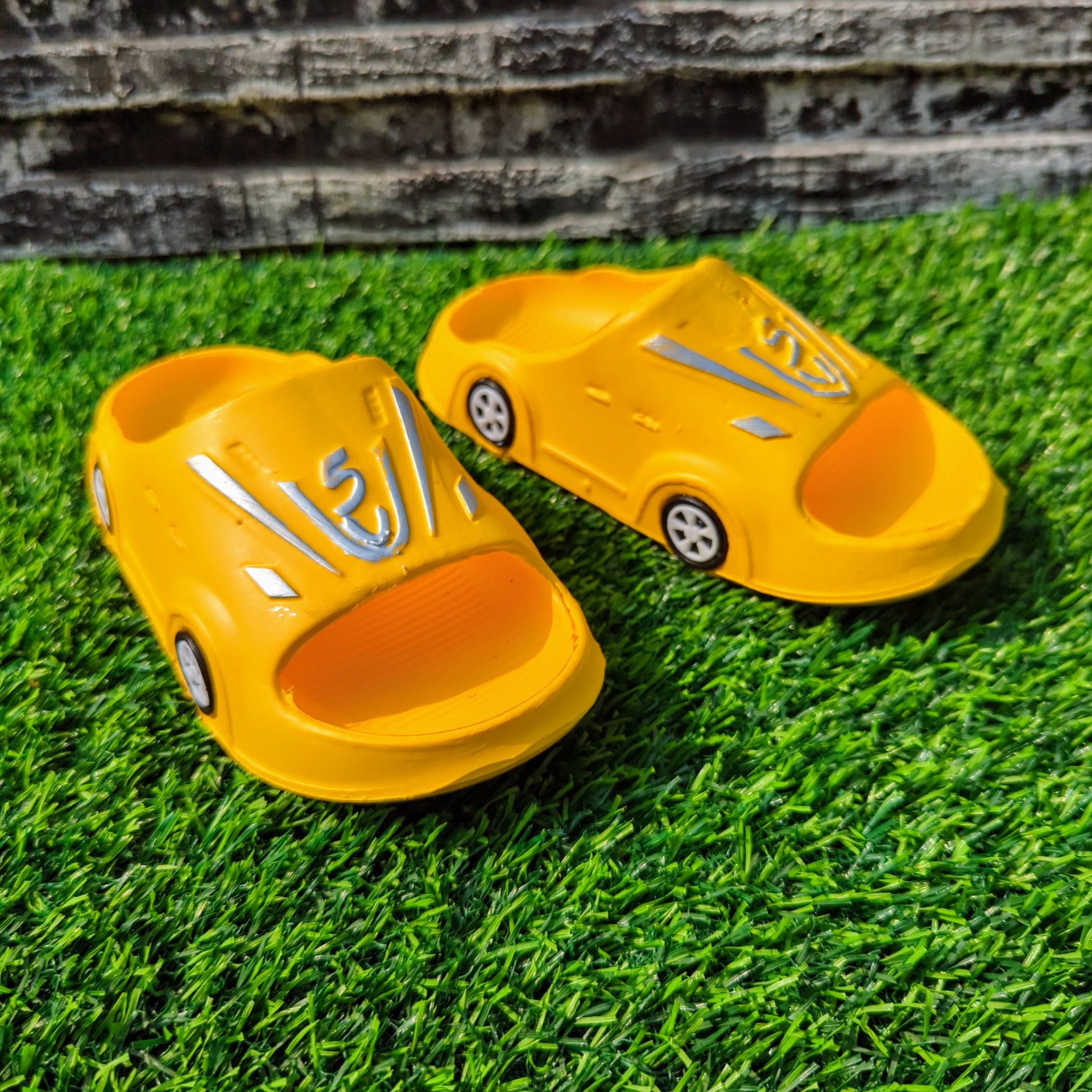 Kids car tyre design slippers  Soft multi colour slippers chappal for kids children  Any random colour chappal for boys girls