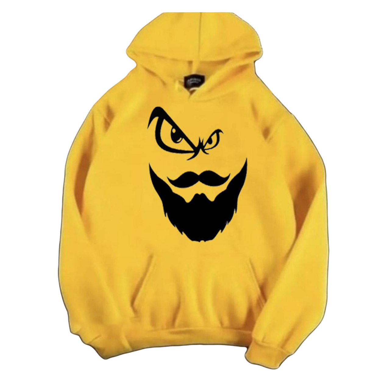 MEN Beard Style Yellow Hoodie In 100% Fleece Export Fabric