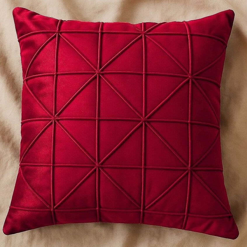 Luxury Velvet Pintuck Cushion Covers | Decorative Geometric Hand-Crafted Cases for Sofa & Living Room by Deck It