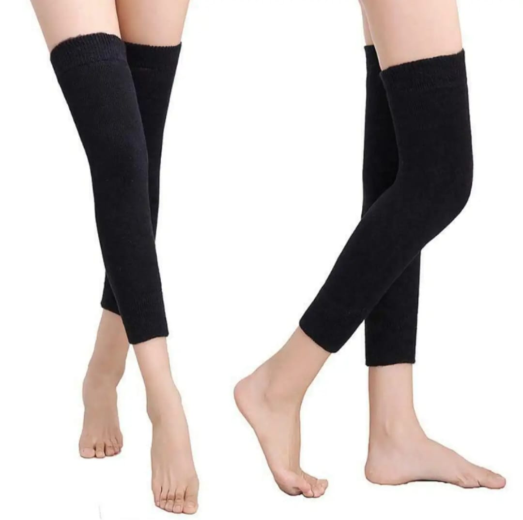 Winter Leg Warmers for Men and Women Wool Blend Leg Warmer Socks High Knitted Breathable Elastic Knees Sleeves for Winter - Long Yoga leggings - Winter Knee Pads