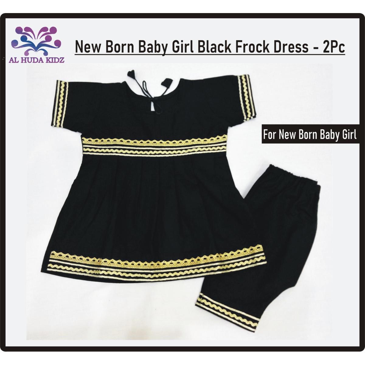 Soft Cotton Black Dress 2Pc For New Born Baby Girl Suitable in All Season New Balochi Design Baby Fashion Daraz.pk