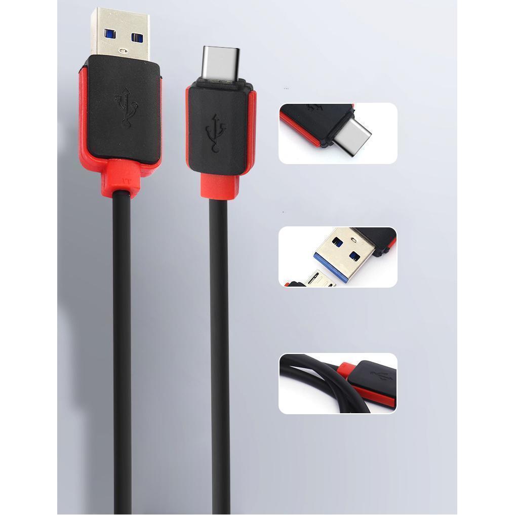 Warner 1.2 Meter Fast Charging Data Cable – Black and Red