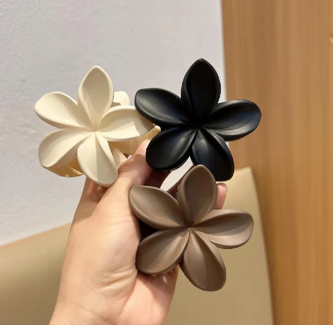 3 Piece Flower Claw Clips Catchers Elegant Large Floral Flower Design for Women & Girls – Claw Clips for Girl | Colorful Floral Hair Accessories for Thick & Thin Hair Frosted Finish– Stylish Trendy Hair Clips (1, 3, or 6 Pack)