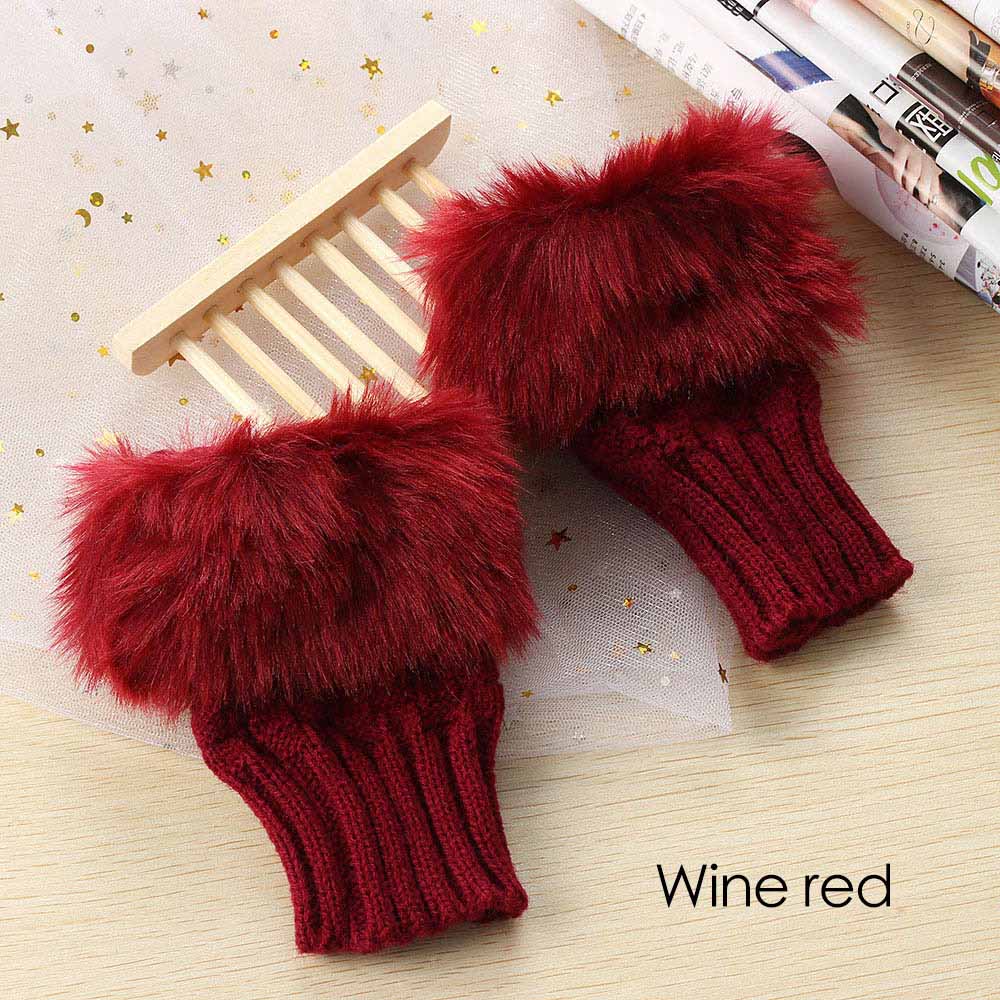 Fancy Winter Women Gloves Knitting Wool Keep Warm Short Mitten Fingerless Lady Girl Half Finger Glove