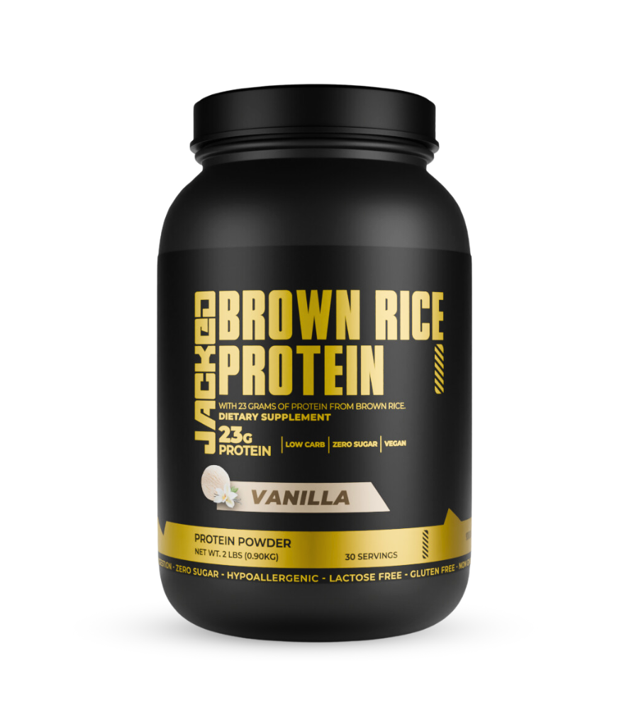 Jacked Nutrition Brown Rice Protein Powder – 2 LBS (28 Servings) | Plant-Based | Lactose-Free | Vegan-Friendly