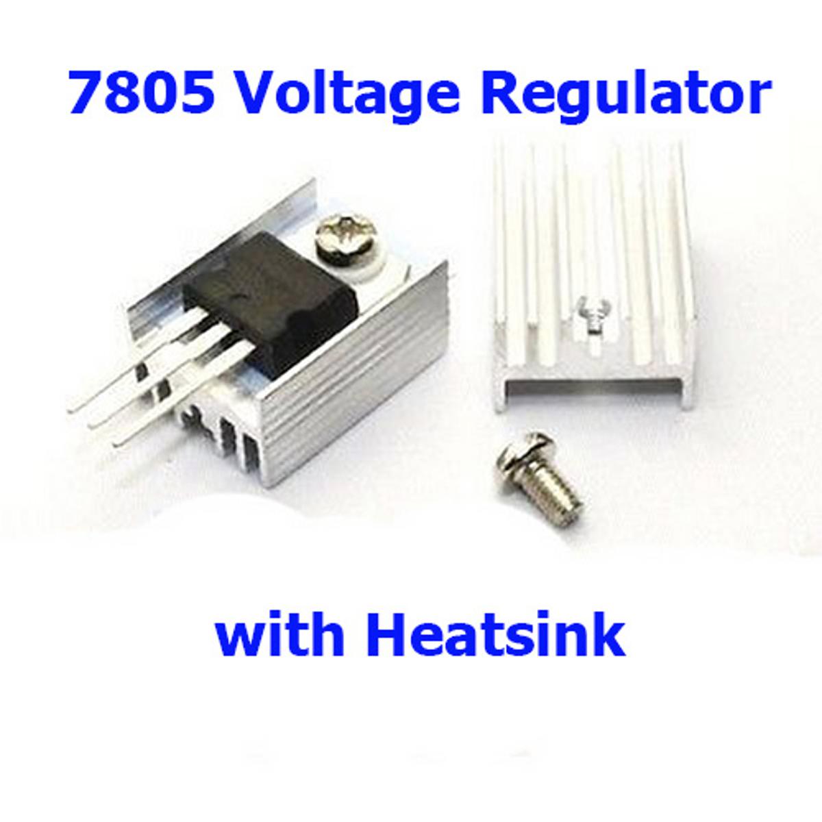LM7805 L7805 LM7805CV Voltage Regulator 5V IC with Heatsink