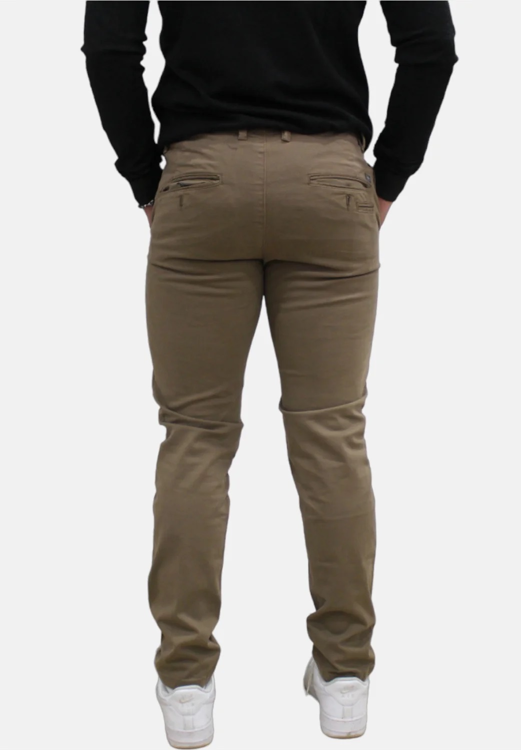 Men's Stretchable Chino Pants Full Length Regular Fit in Solid Colors