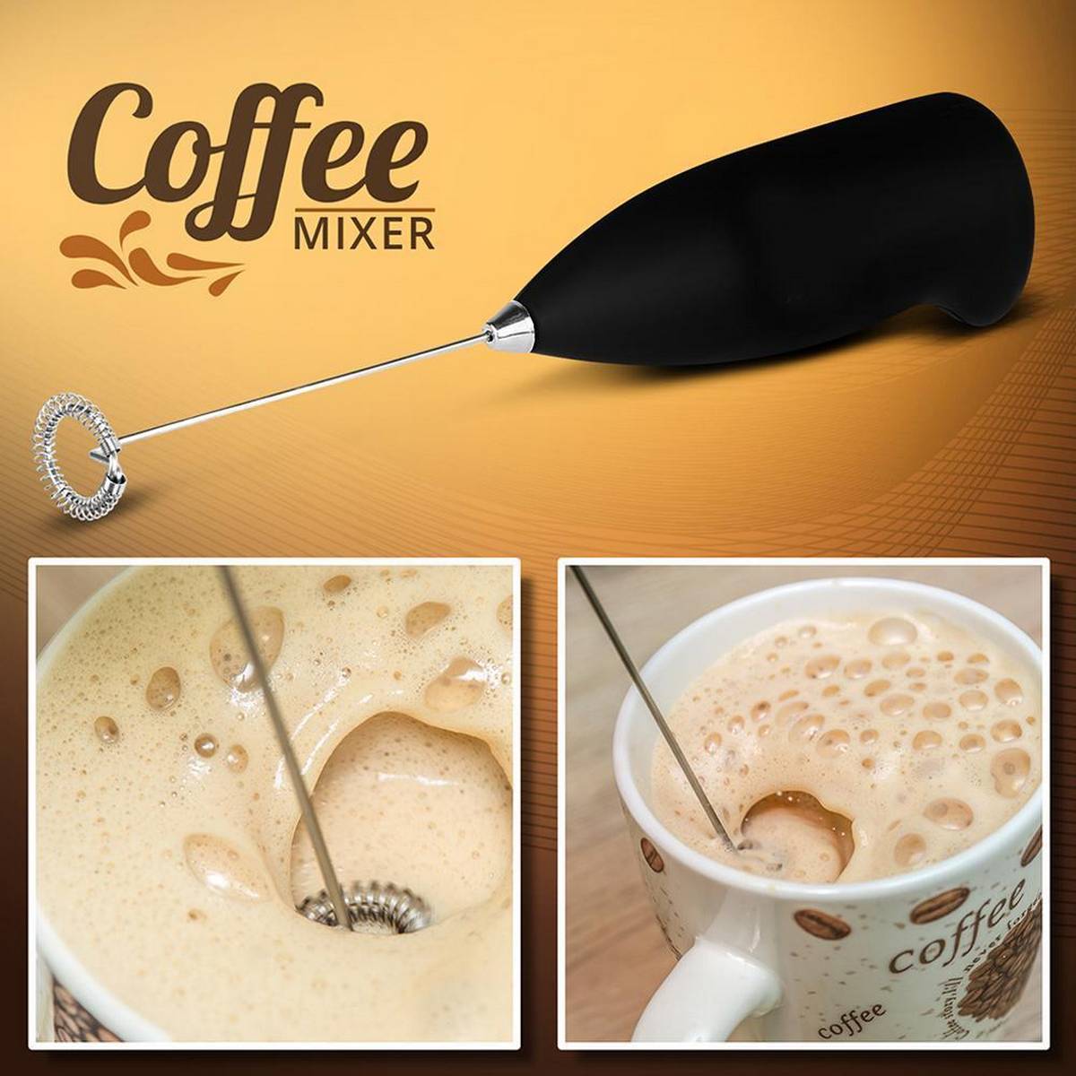 Coffee Milk Electric Whisk Mixer Foamer 