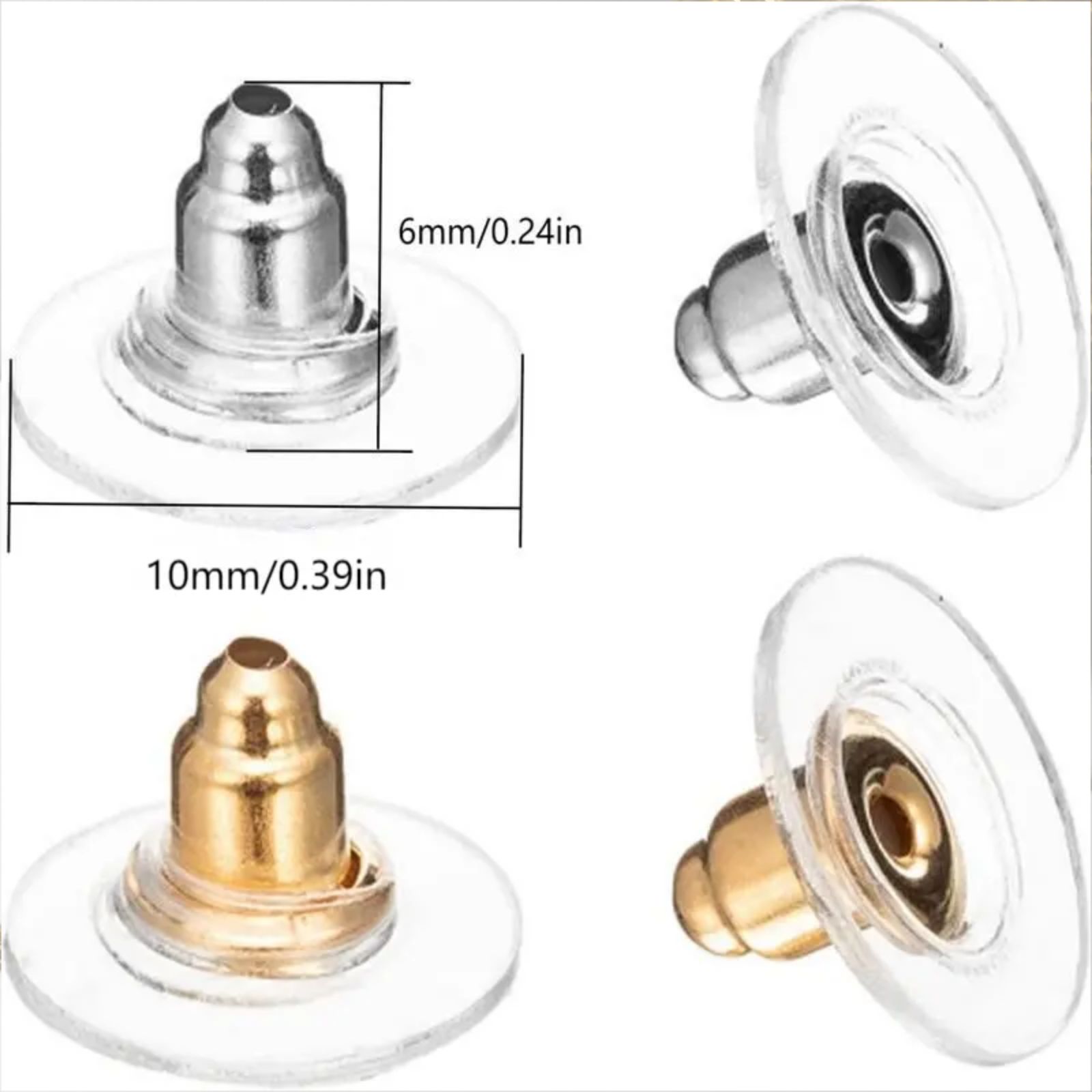 Earring Back Stoppers Gold Silver Earring Post Nut For Jewelry components Silicon Stud