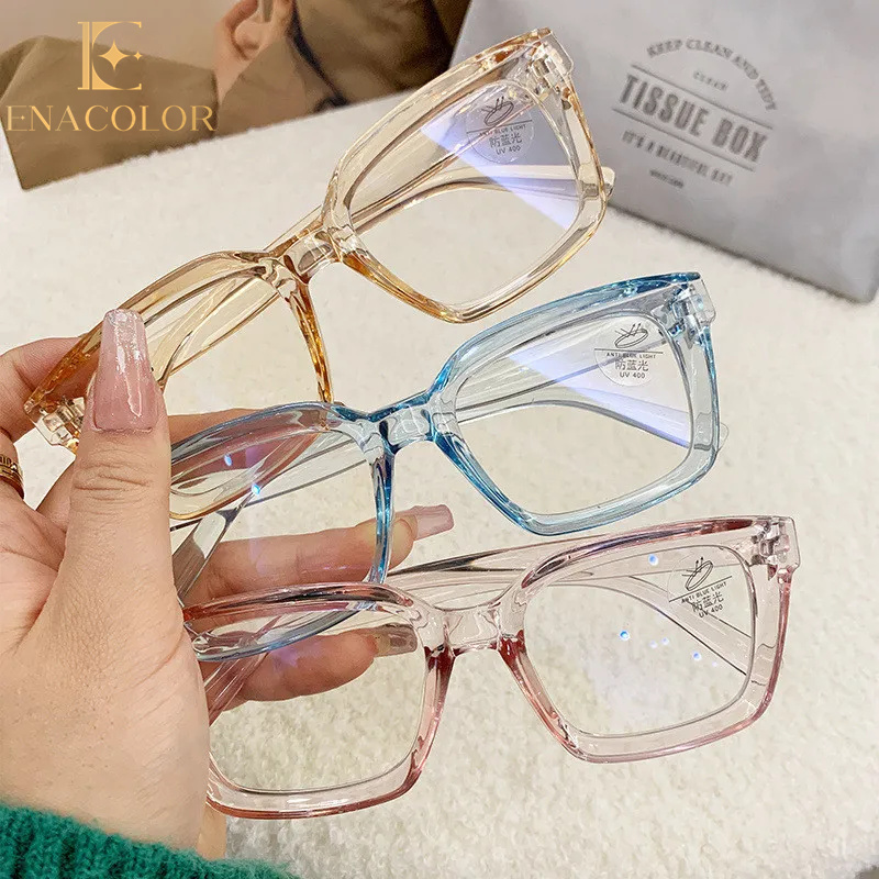 A Family store presents  Ultralight Cool Tawny Myopic Glasses Female Transparent Frame Ins Girl New