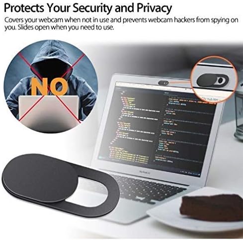 Ultra-Slim Laptop Camera Cover Slide  0.03 Inch Thick Upholds Digital Privacy  Compatible with Mobiles, Tablets, Desktops & Laptops Classic Black