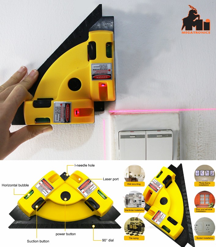Laying Wall Tiles 90 Degree Laser Level right Angle Line Instrument