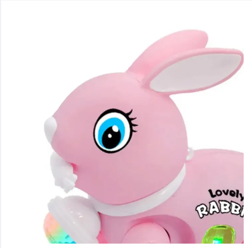Electric Bunny Rabbit Plush Toy with Music & LED Perfect Birthday Gift for Girls Boys Kids