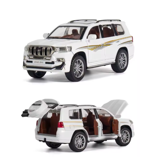 1:24 Toyota Prado Sport Off-Road SUV Diecast  Model Car – Alloy Metal, Sound & Light, Pull-Back Action, Toy Gift for Kids & Collectors view 7